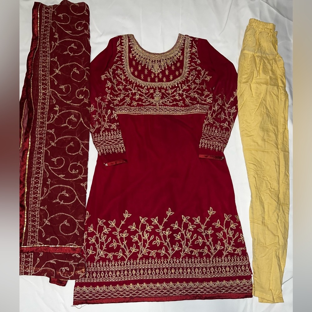 Maroon salwar kameez